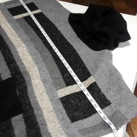 NWT Women Sz L  Cowl Neck Lagenlook Oversized Boxy Artsy Grunge Pockets Sweater - Picture 8 of 12